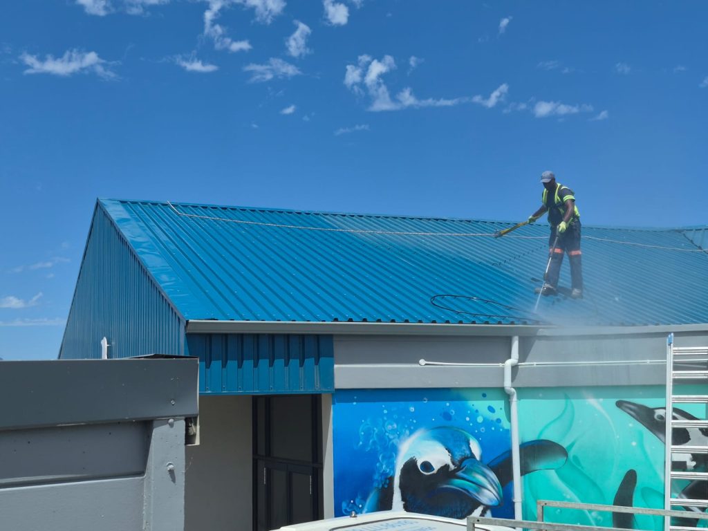 High-pressure roof washing in Cape Town